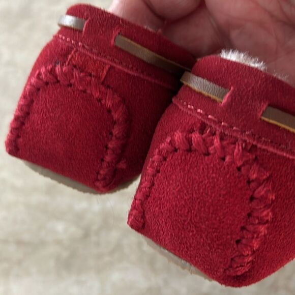 Minnetonka Red Suede Moccasins - Picture 4 of 6